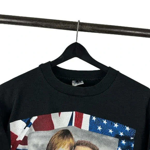 Vintage 1994 Billy Joel X Elton John Music Band Tour Black Graphic Shirt Size XL Tees - Short Sleeve